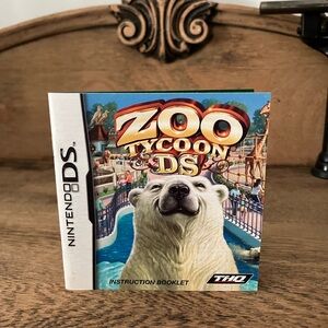 Nintendo DS Zoo Tycoon DS Instruction Booklet - Blue and White